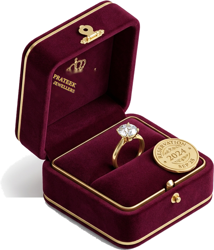 Royal Velvet Solitaire Ring Box - Prateek Jewellers